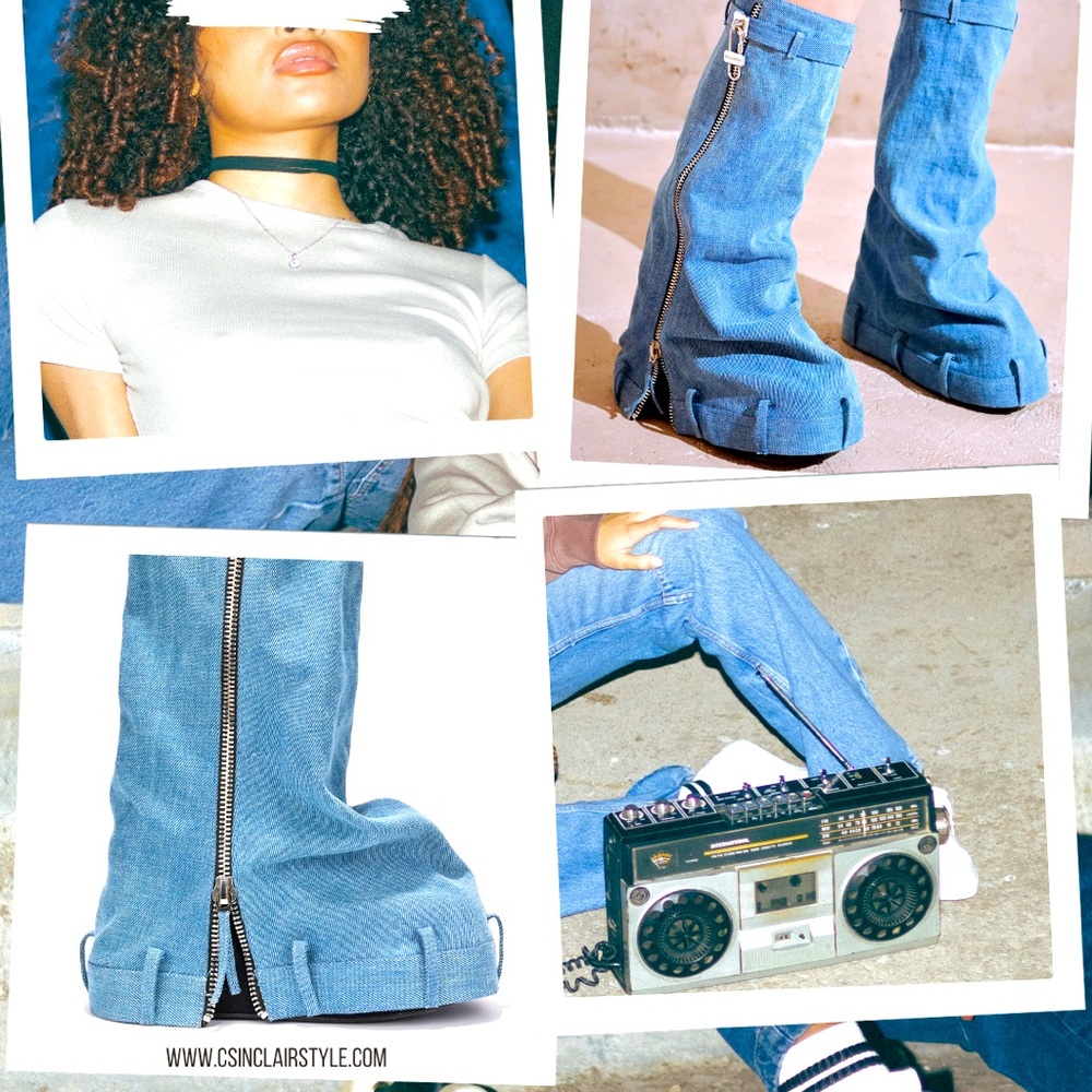 Dani Denim Shark Platform Boots